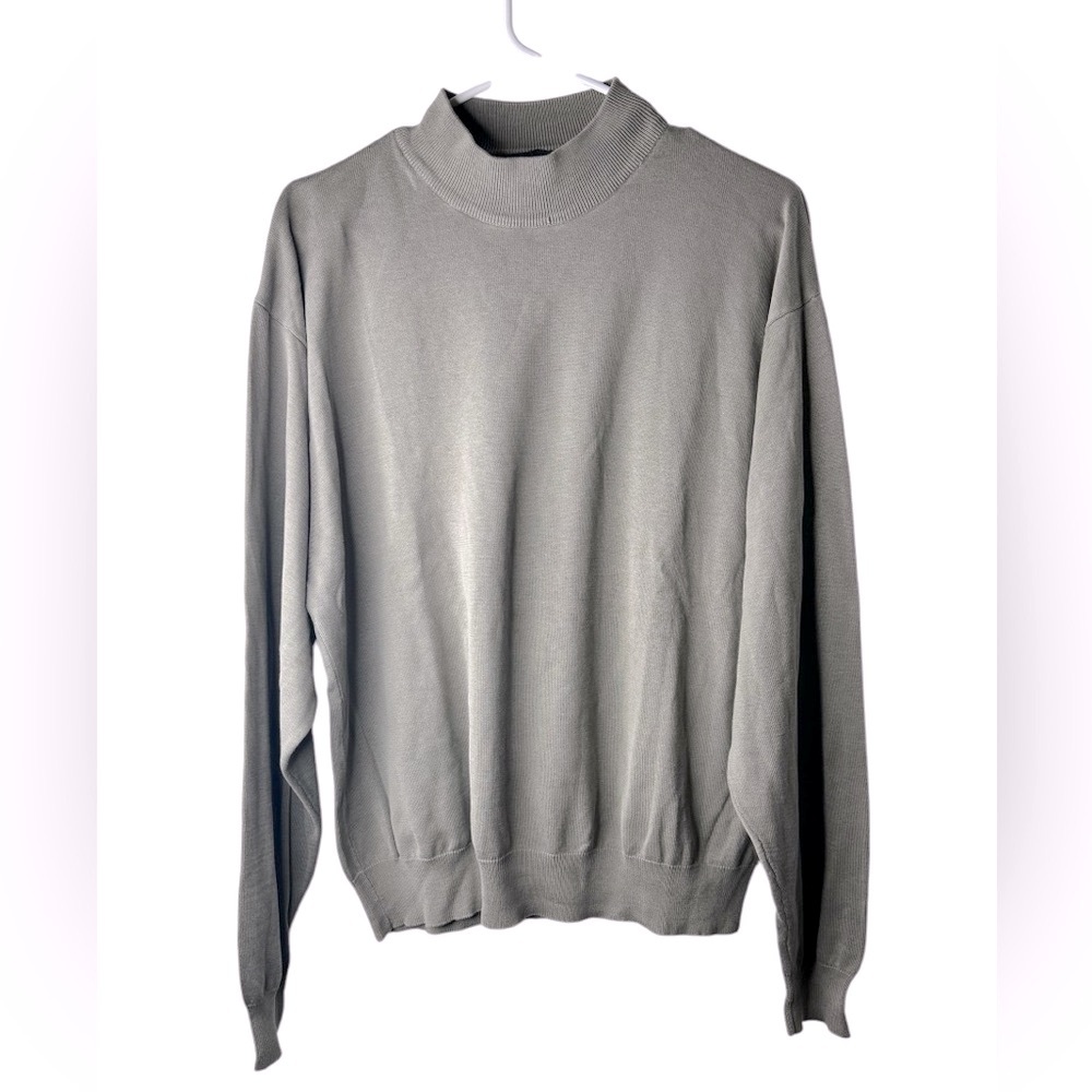 Roberto Omagi‎ Gray Silk Blend Sweater Men’s XL Long Sleeve Luxury Knit